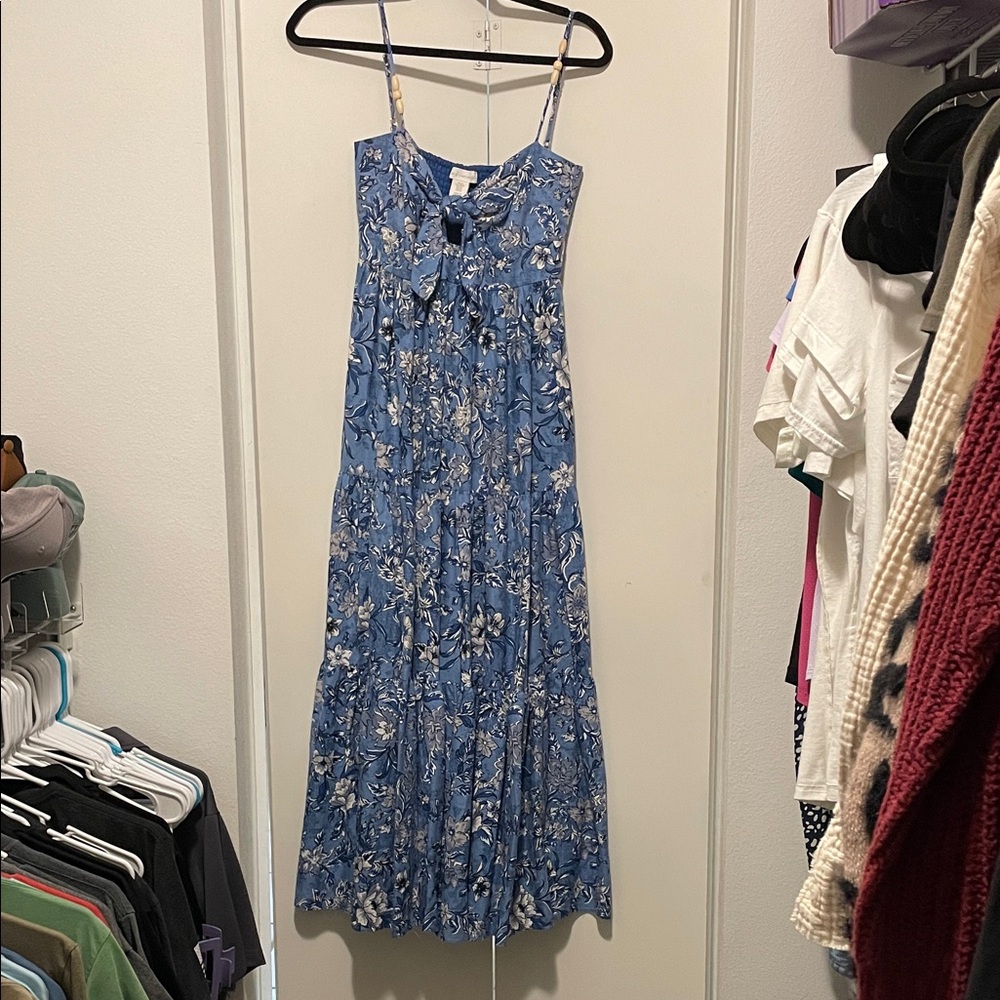 NWOT Floral Blue Maxi Dress